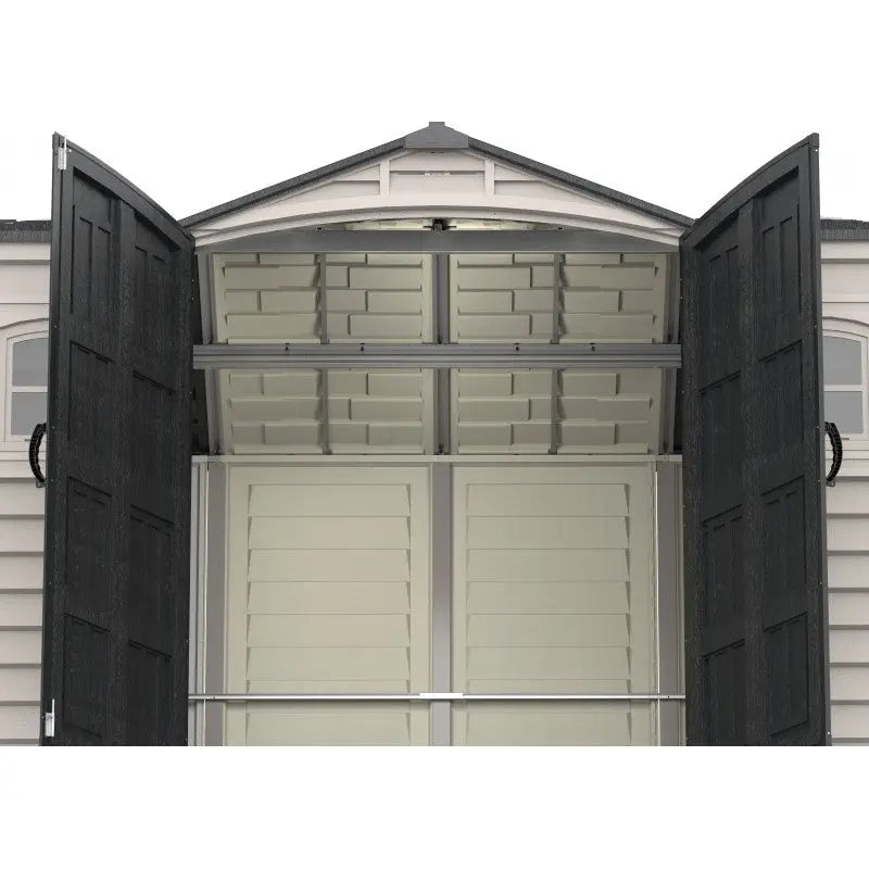 Abri de jardin en PVC 8,05m² DarkGrey Apex + kit de fondation DURAMAX Ma boutique