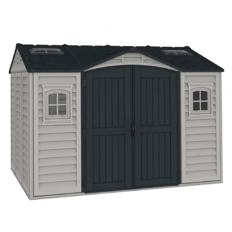 Abri de jardin en PVC 8,05m² DarkGrey Apex + kit de fondation DURAMAX Ma boutique