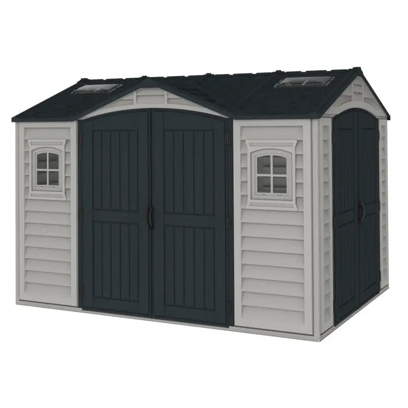 Abri de jardin en PVC 8,05m² DarkGrey Apex + kit de fondation DURAMAX Ma boutique