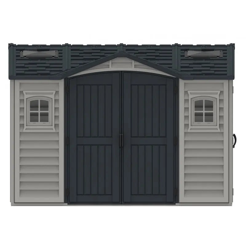 Abri de jardin en PVC 8,05m² DarkGrey Apex + kit de fondation DURAMAX Ma boutique