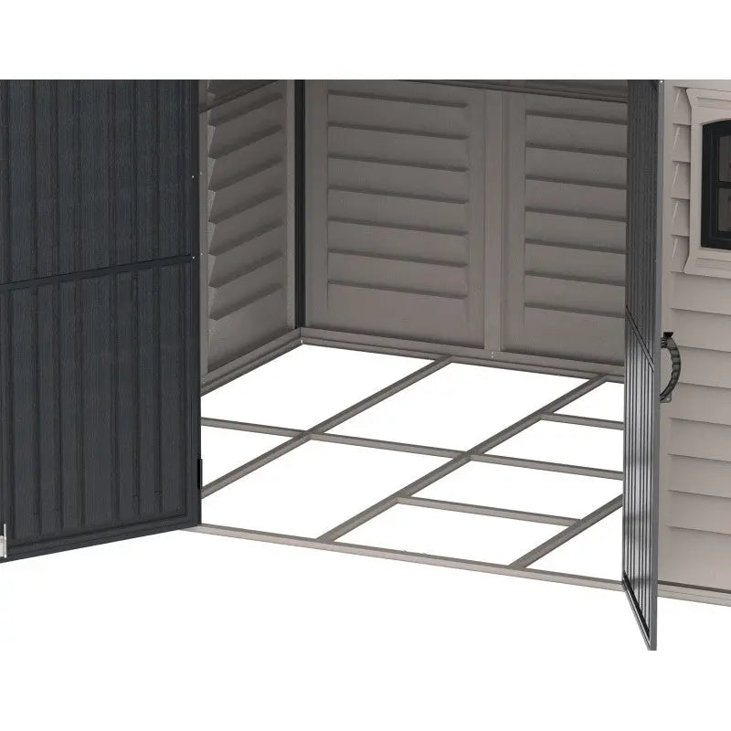 Abri de jardin en PVC 8,05m² DarkGrey Premium + kit de fondation DURAMAX Ma boutique