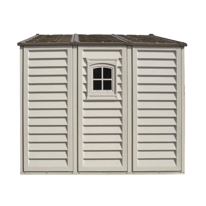 Abri de jardin en PVC 8,05m² Woodbridge + kit de fondation DURAMAX Ma boutique