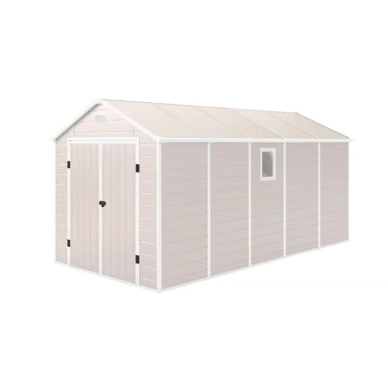 Abri de jardin en résine beige 11m² + kit de fondation - JOBU Ma boutique