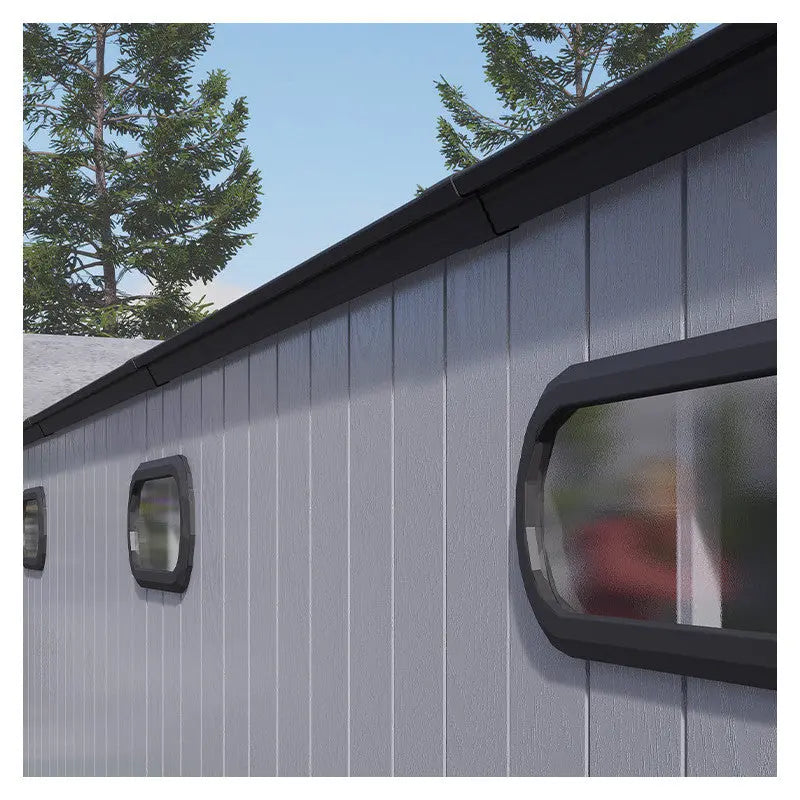 Abri de jardin en résine brossée DOCKER 14m² skylight + plancher - Jobu Ma boutique