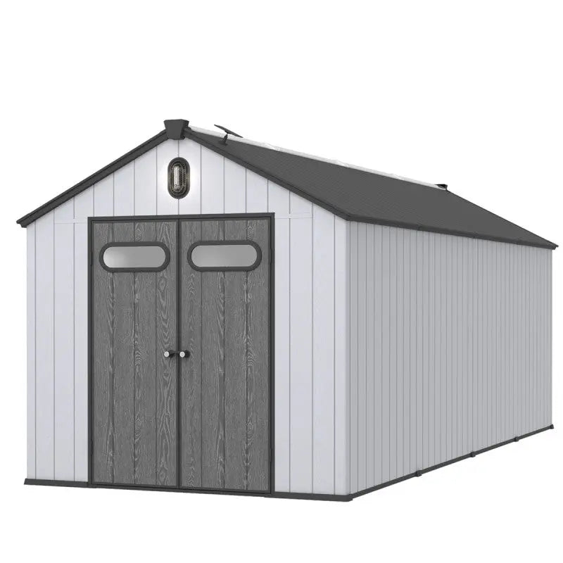 Abri de jardin en résine brossée DOCKER 14m² skylight + plancher - Jobu Ma boutique