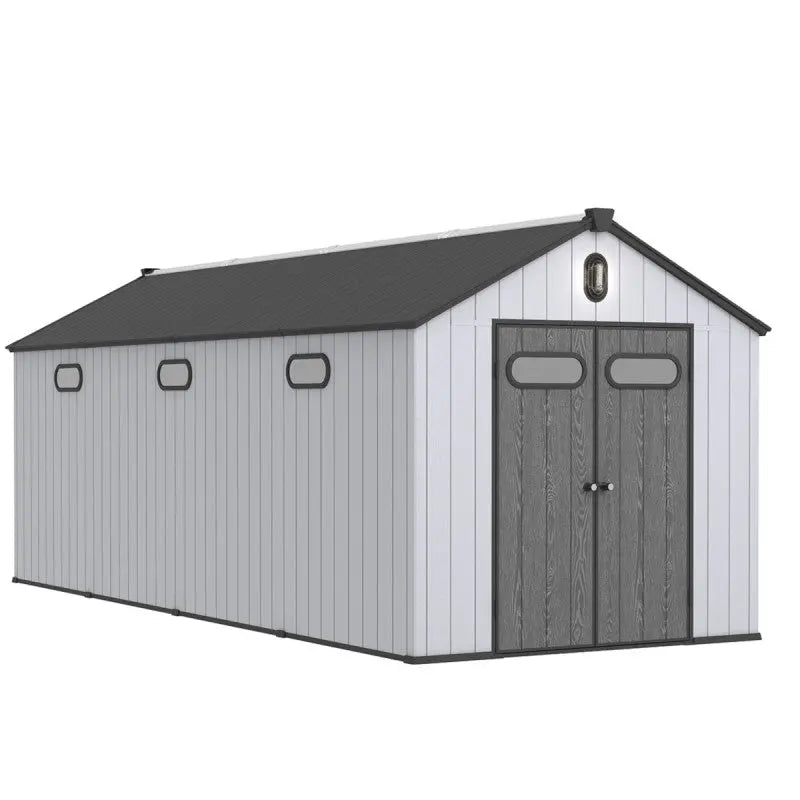 Abri de jardin en résine brossée DOCKER 14m² skylight + plancher - Jobu Ma boutique