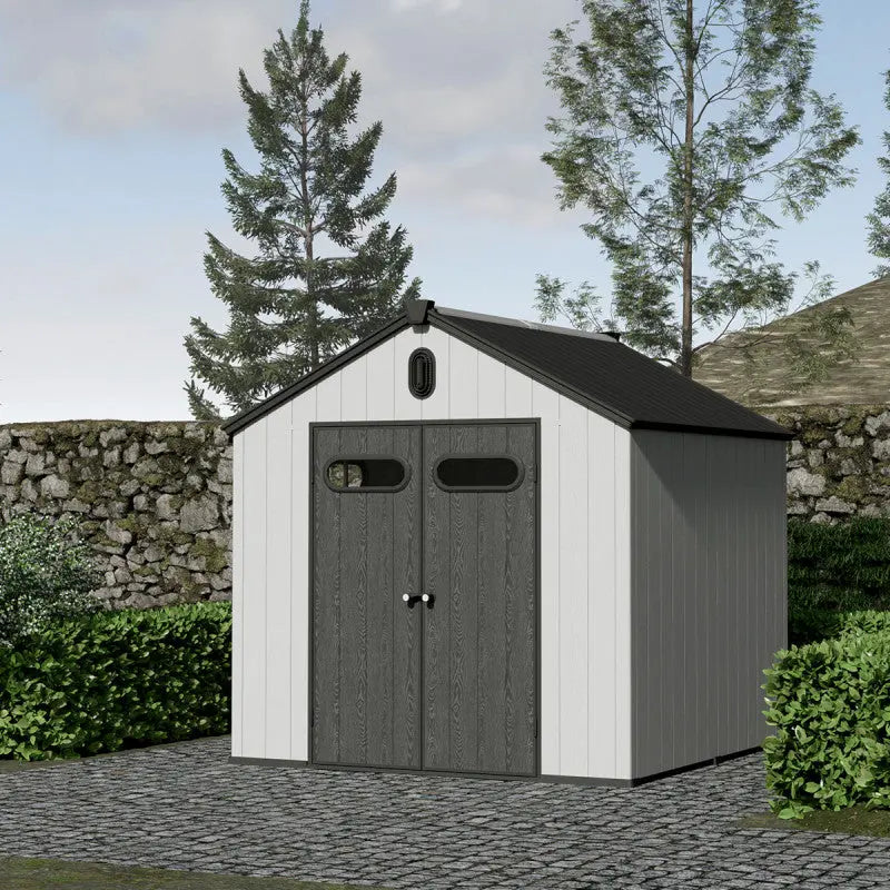 Abri de jardin en résine brossée DOCKER 5,3m² skylight + plancher - Jobu Ma boutique