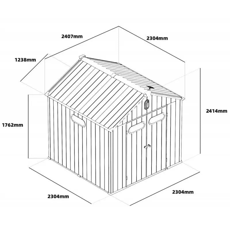 Abri de jardin en résine brossée DOCKER 5,3m² skylight + plancher - Jobu Ma boutique