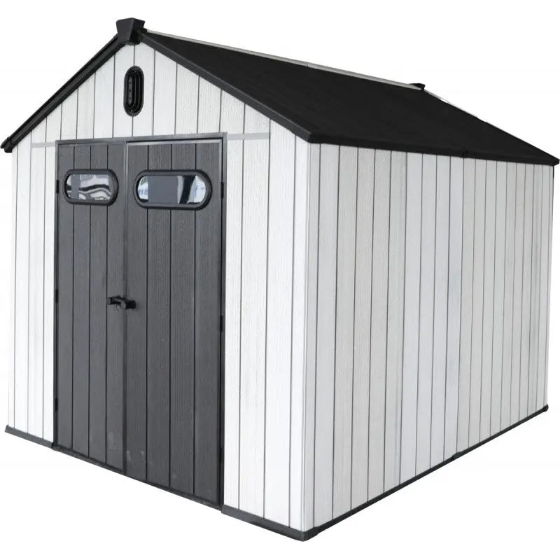 Abri de jardin en résine brossée DOCKER 6,7m² skylight + plancher - Jobu Ma boutique