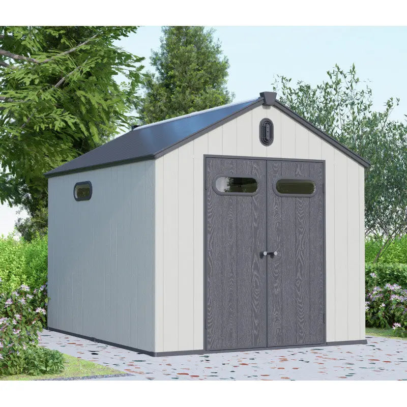 Abri de jardin en résine brossée DOCKER 6,7m² skylight + plancher - Jobu Ma boutique