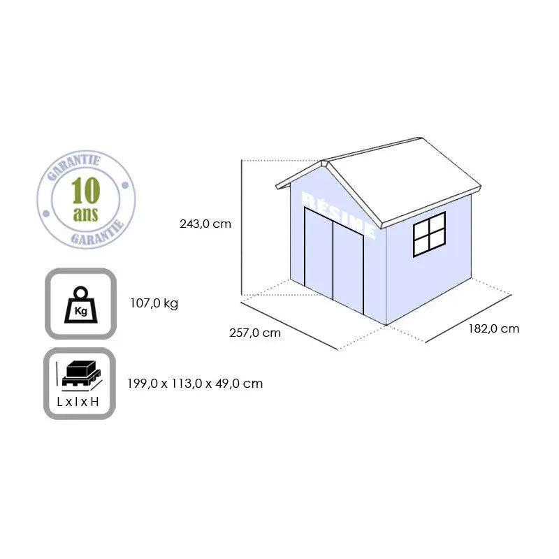 Abri de jardin en résine Sydney 4,41m² + plancher Keter Ma boutique