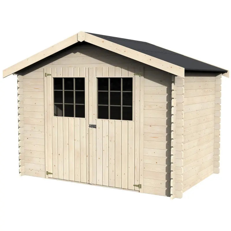 Abri de jardin Flosova 6,75m² en bois massif 28mm avec double porte – Décor et Jardin Ma boutique