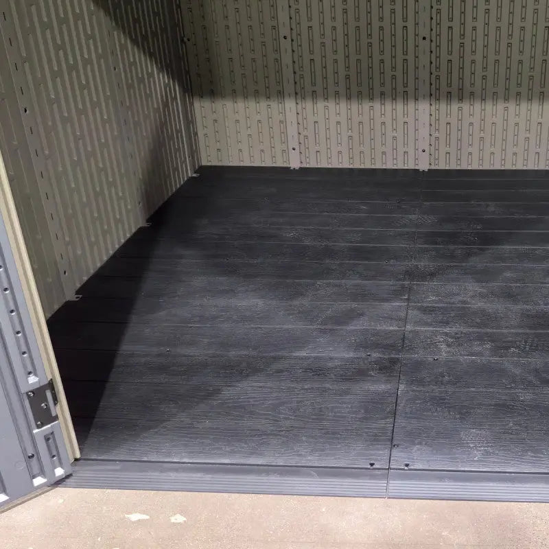 Abri de jardin HDPE Sunlife 4,5m² crème et gris + plancher - JOBU Ma boutique