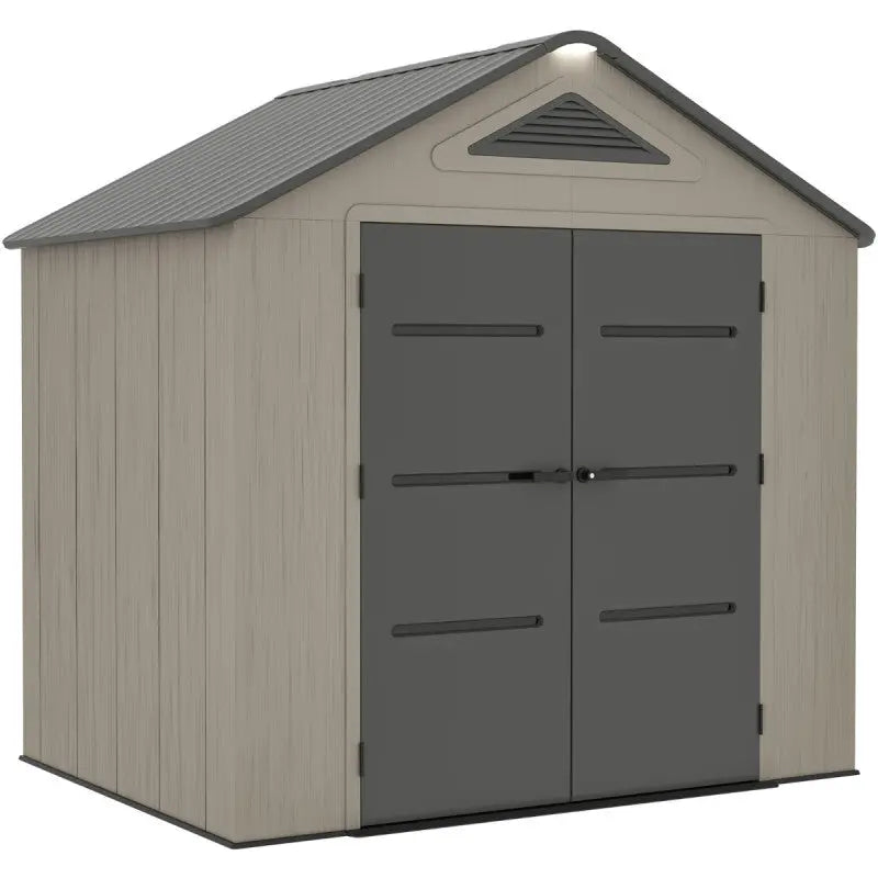 Abri de jardin HDPE Sunlife 4,5m² crème et gris + plancher - JOBU Ma boutique