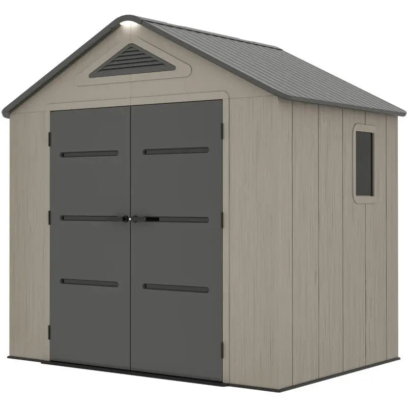 Abri de jardin HDPE Sunlife 4,5m² crème et gris + plancher - JOBU Ma boutique