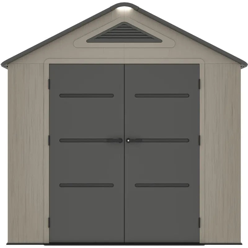 Abri de jardin HDPE Sunlife 4,5m² crème et gris + plancher - JOBU Ma boutique