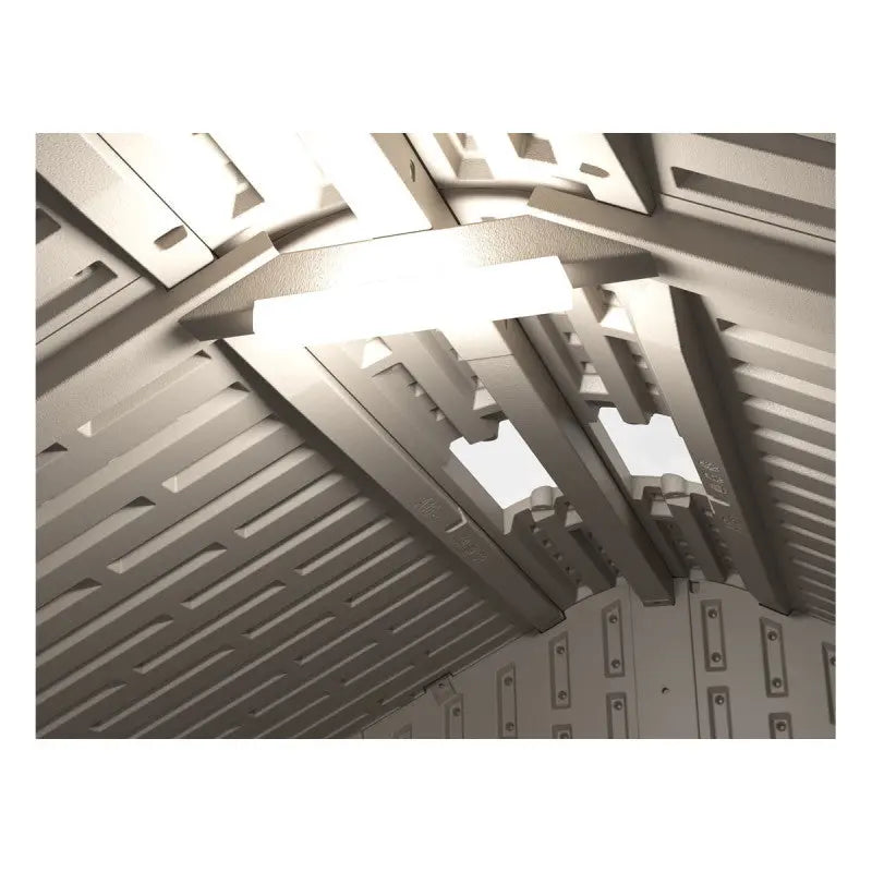 Abri de jardin HDPE Sunlife 4,5m² crème et gris + plancher - JOBU Ma boutique