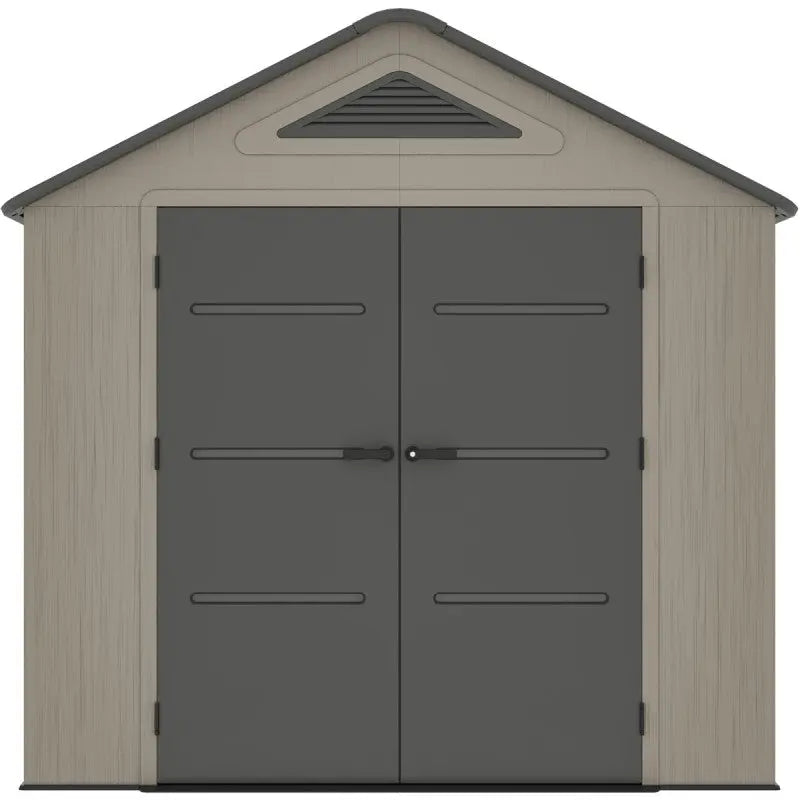 Abri de jardin HDPE Sunlife 4,5m² crème et gris + plancher - JOBU Ma boutique