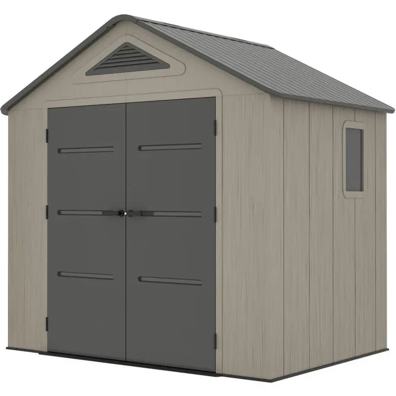 Abri de jardin HDPE Sunlife 4,5m² crème et gris + plancher - JOBU Ma boutique