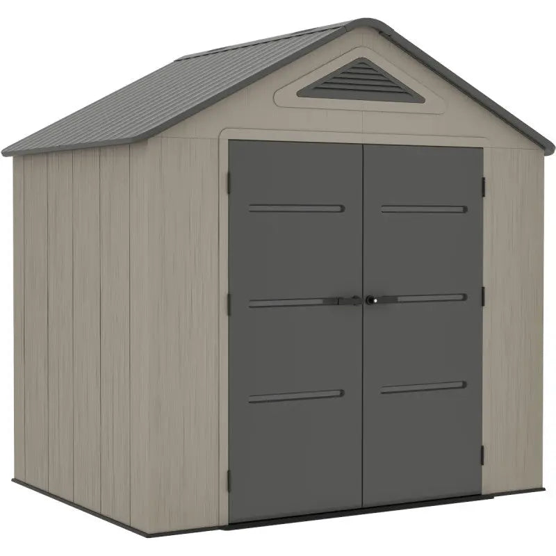 Abri de jardin HDPE Sunlife 4,5m² crème et gris + plancher - JOBU Ma boutique