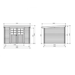 Abri de jardin Jena 7,39m² en bois massif 19mm à toit monopente - SOLID Ma boutique