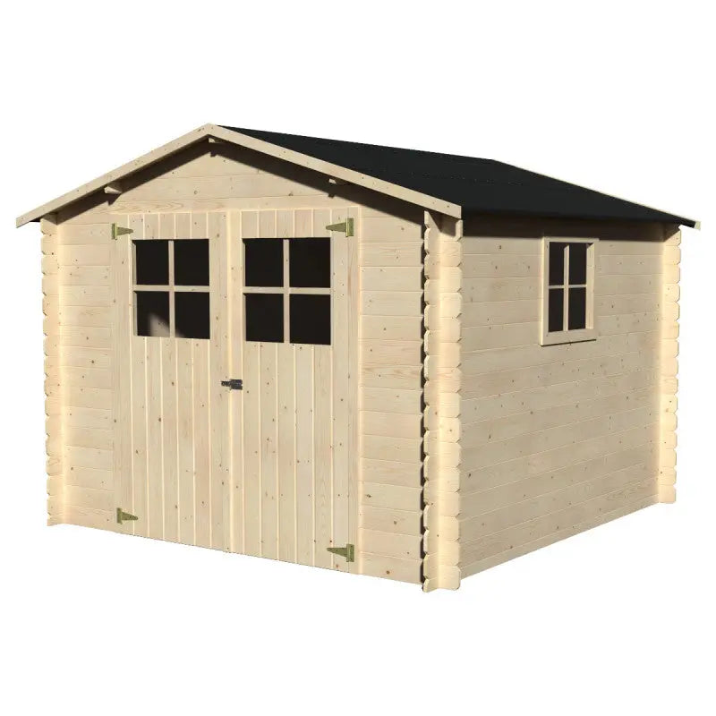 Abri de jardin Mirama 7,70m² en bois massif 19mm avec double porte – Décor et Jardin Ma boutique