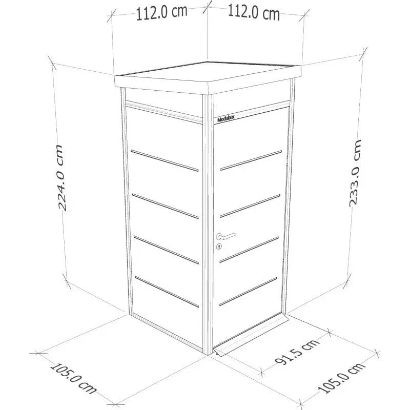 Abri de jardin modulaire isolé 1x1m panneaux gris armature blanche - plancher inclus - Everbox Ma boutique