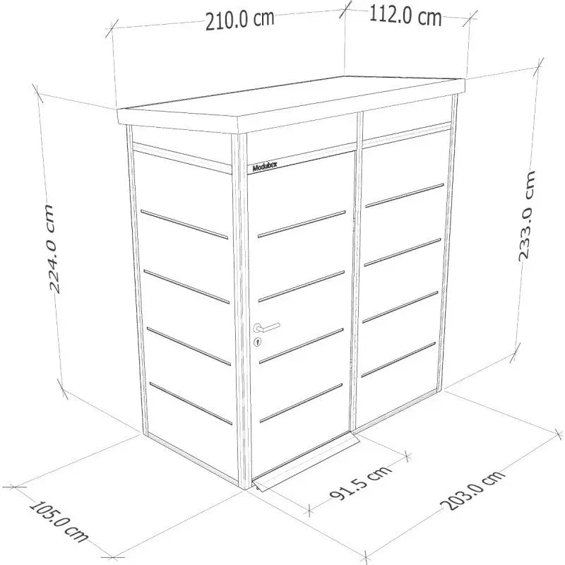 Abri de jardin modulaire isolé 2x1m blanc - plancher inclus - Everbox Ma boutique