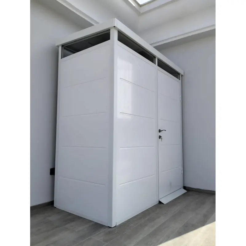 Abri de jardin modulaire isolé 2x1m blanc - plancher inclus - Everbox Ma boutique