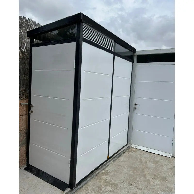 Abri de jardin modulaire isolé 2x1m profils noirs - plancher inclus - Everbox Ma boutique