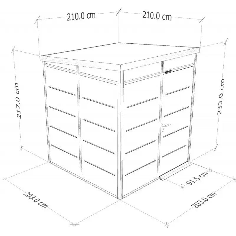 Abri de jardin modulaire isolé 2x2m anthracite et blanc - plancher inclus - Everbox Ma boutique