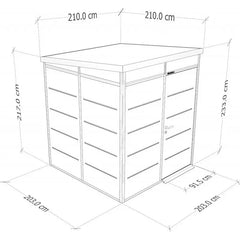 Abri de jardin modulaire isolé 2x2m anthracite et noir - plancher inclus - Everbox Ma boutique