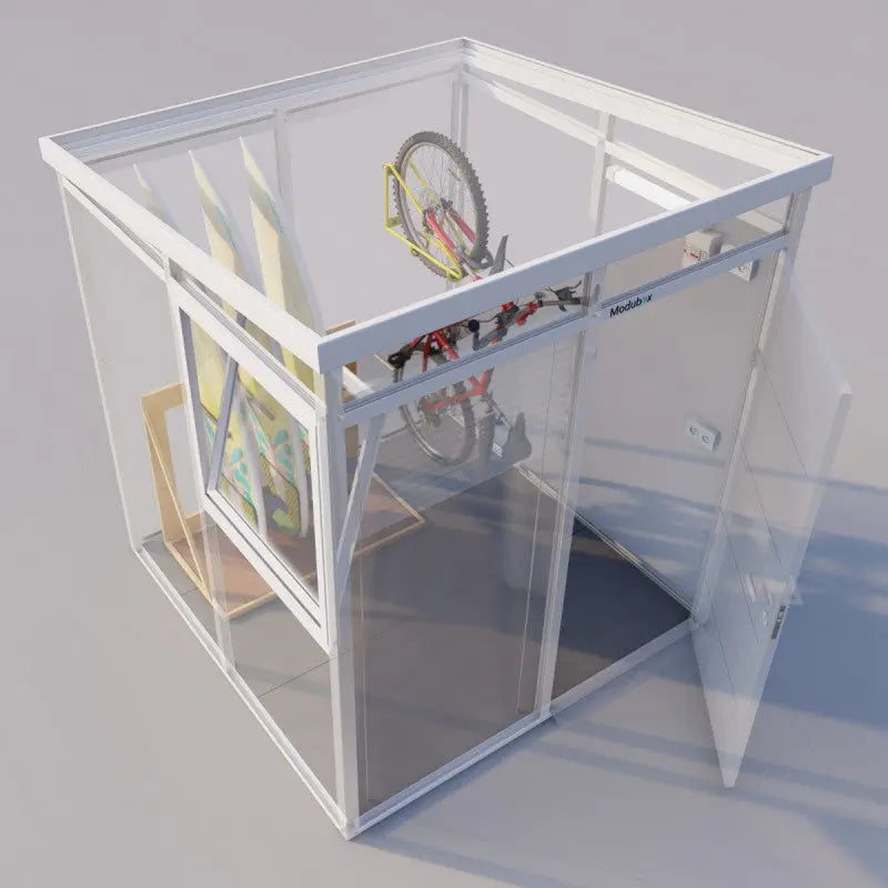 Abri de jardin modulaire isolé 2x2m blanc - plancher inclus - Everbox Ma boutique