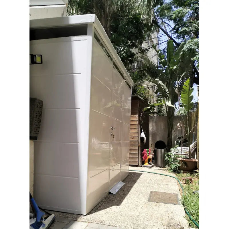 Abri de jardin modulaire isolé 3x1m blanc - plancher inclus - Everbox Ma boutique