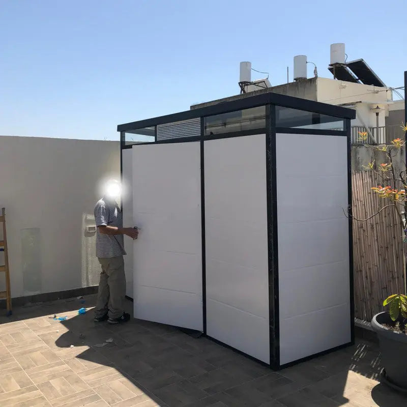 Abri de jardin modulaire isolé 3x1m profils noirs - plancher inclus - Everbox Ma boutique