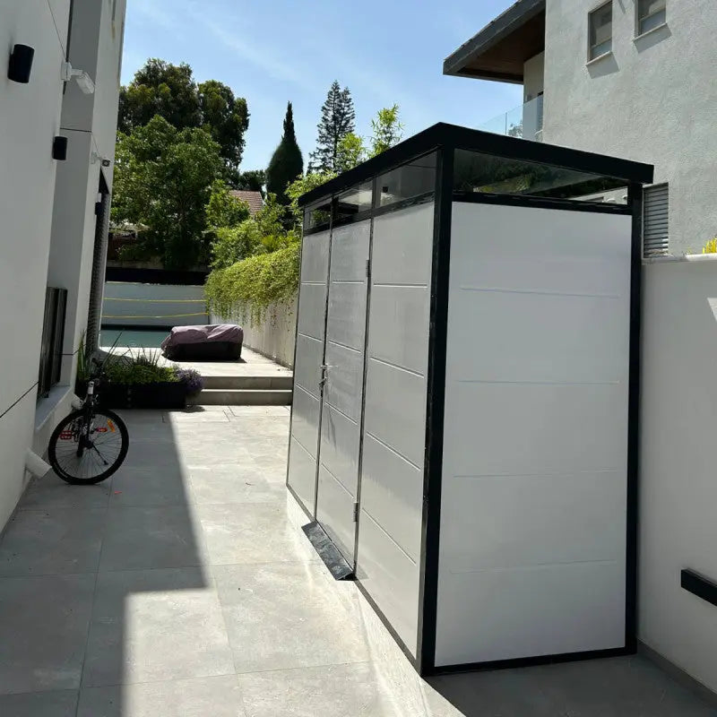 Abri de jardin modulaire isolé 3x1m profils noirs - plancher inclus - Everbox Ma boutique