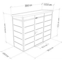 Abri de jardin modulaire isolé 3x1m profils anthracite et noir - plancher inclus - Everbox Ma boutique