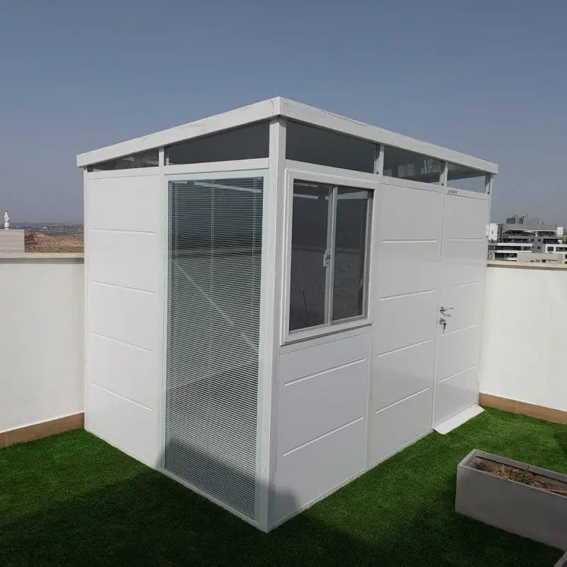 Abri de jardin modulaire isolé 3x2m blanc - plancher inclus - Everbox Ma boutique