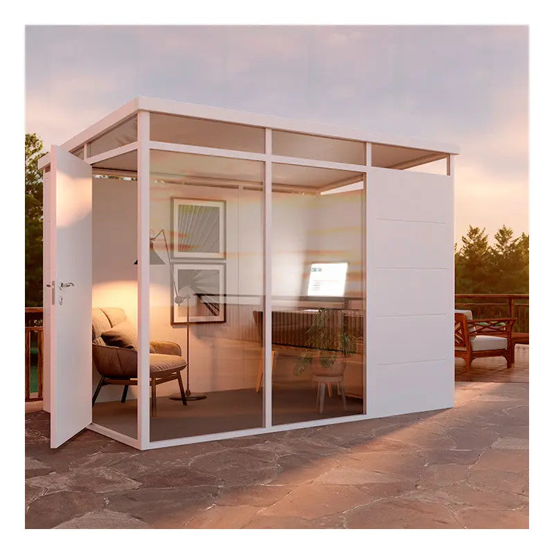 Abri de jardin modulaire isolé 3x2m blanc - plancher inclus - Everbox Ma boutique