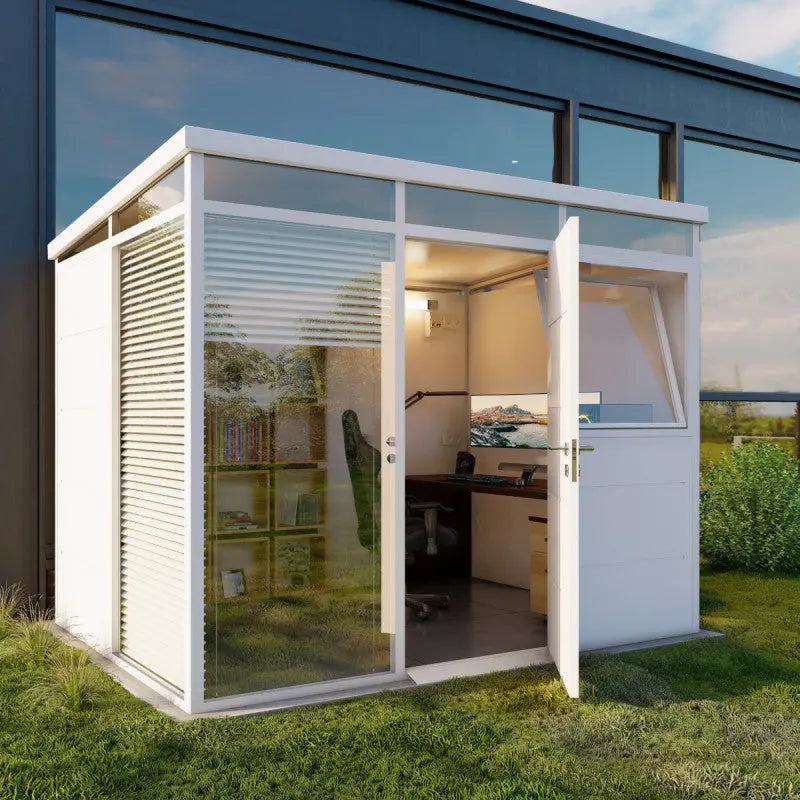 Abri de jardin modulaire isolé 3x2m blanc - plancher inclus - Everbox Ma boutique