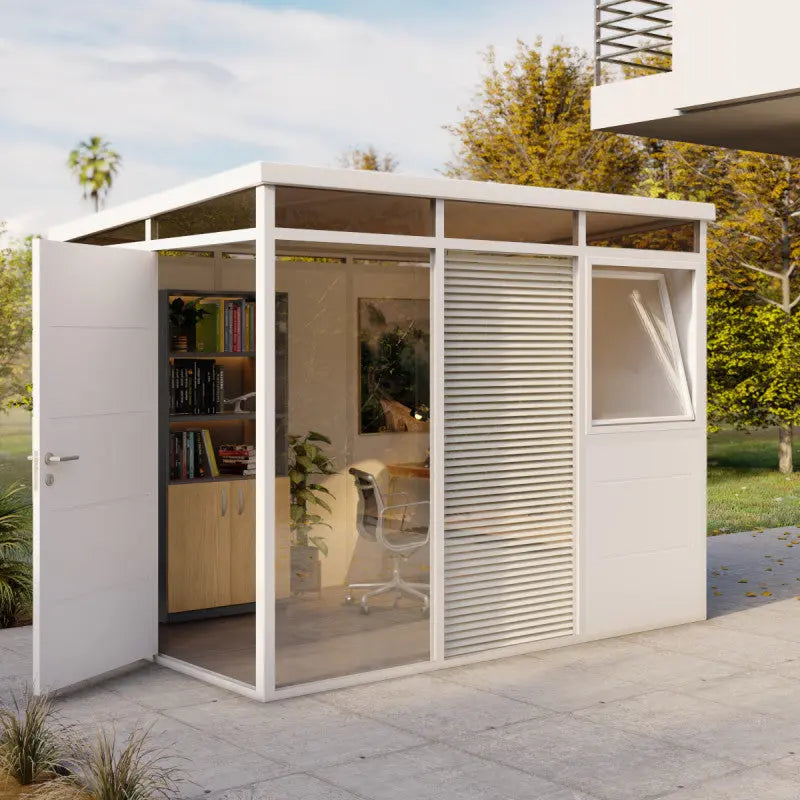 Abri de jardin modulaire isolé 3x2m blanc - plancher inclus - Everbox Ma boutique