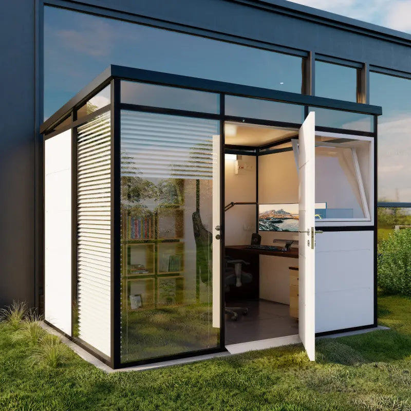 Abri de jardin modulaire isolé 3x2m profils noirs - plancher inclus - Everbox Ma boutique