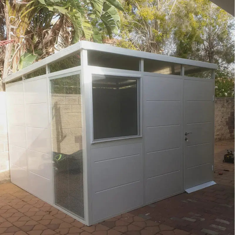 Abri de jardin modulaire isolé 3x3m blanc - plancher inclus - Everbox Ma boutique