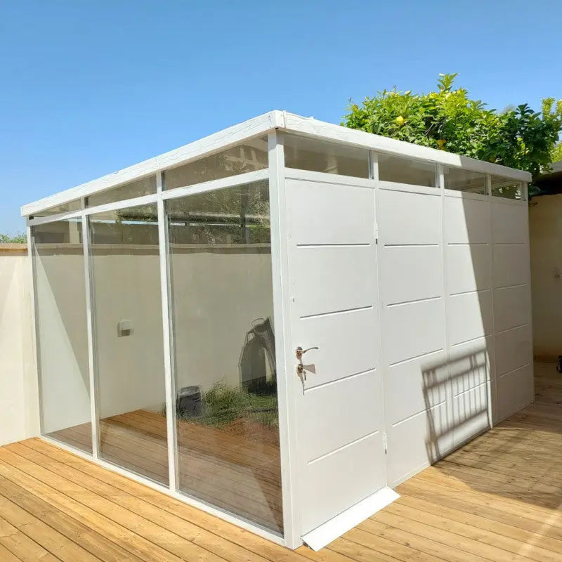 Abri de jardin modulaire isolé 3x3m blanc - plancher inclus - Everbox Ma boutique