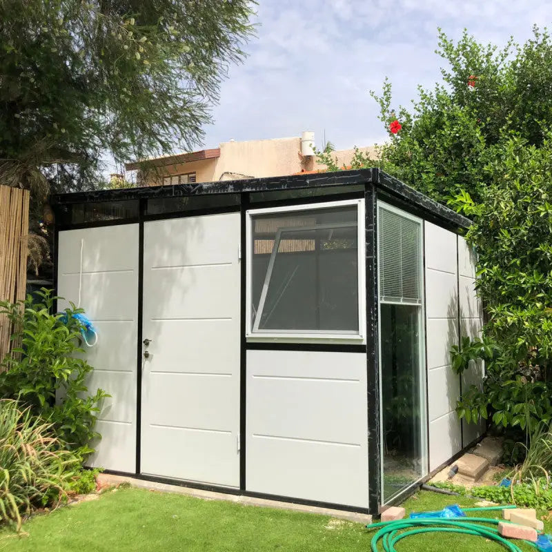 Abri de jardin modulaire isolé 3x3m profils noirs - plancher inclus - Everbox Ma boutique