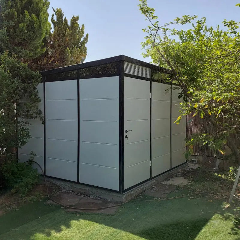 Abri de jardin modulaire isolé 3x3m profils noirs - plancher inclus - Everbox Ma boutique