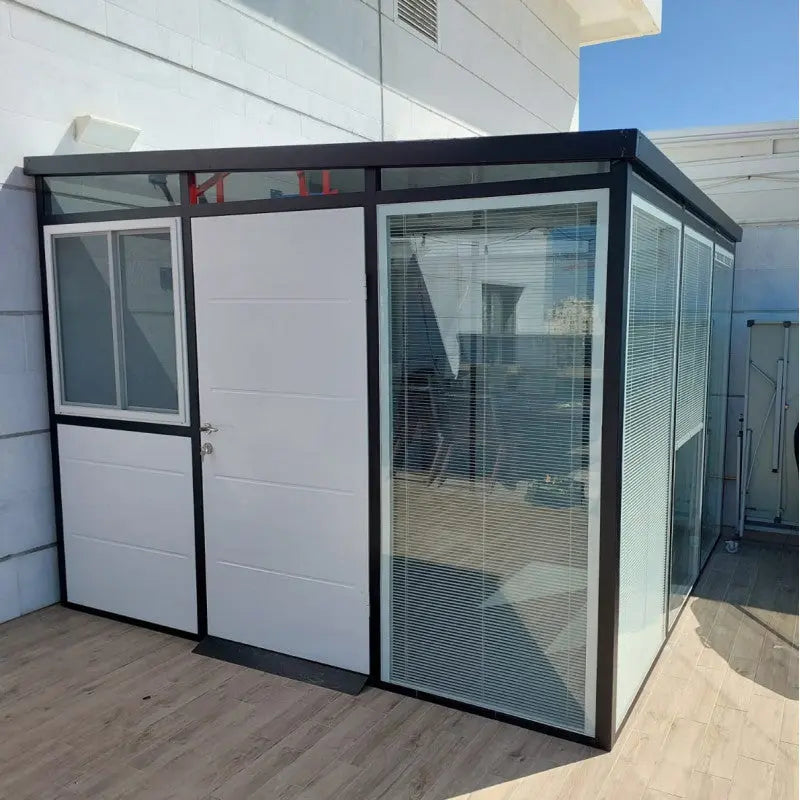 Abri de jardin modulaire isolé 3x3m profils noirs - plancher inclus - Everbox Ma boutique