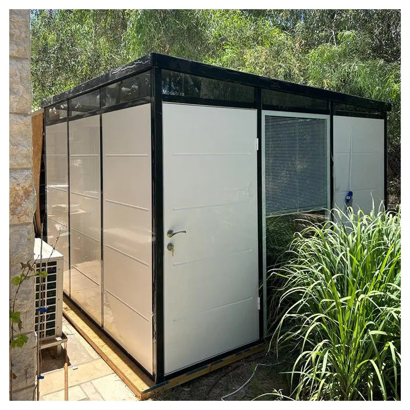 Abri de jardin modulaire isolé 3x3m profils noirs - plancher inclus - Everbox Ma boutique