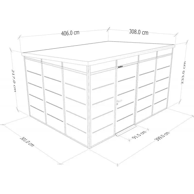 Abri de jardin modulaire isolé 4x3m blanc - plancher inclus - Everbox Ma boutique