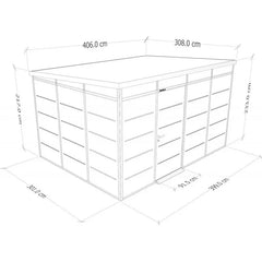 Abri de jardin modulaire isolé 4x3m blanc - plancher inclus - Everbox Ma boutique